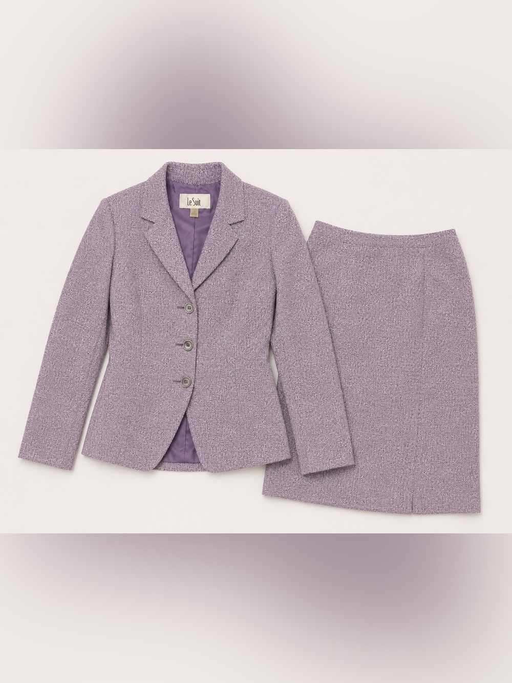 Le Suit Lavender-Tone Tailored Women's Blazer and skirt
